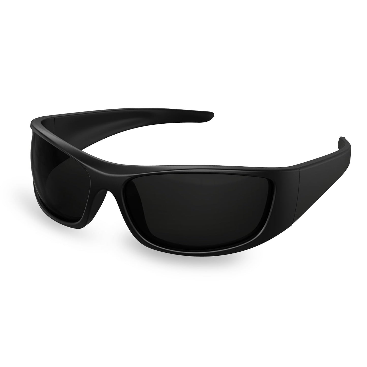 Bloomoak Occhiali da sole polarizzati neri con lenti super scure | Occhiali da sole sportivi avvolgenti unisex | UV400 | CAT 4 | Per fotofobia