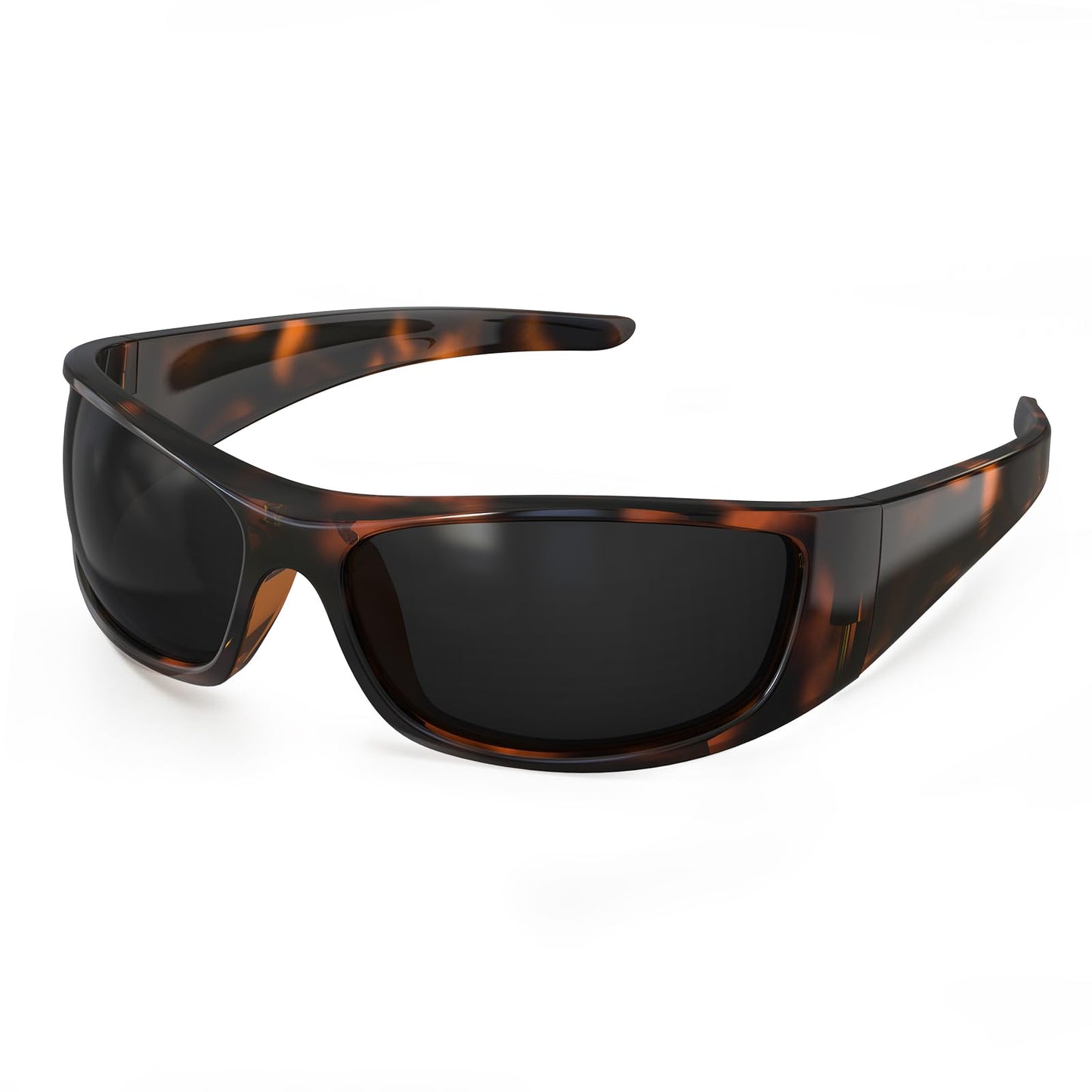 Bloomoak Occhiali da sole polarizzati neri con lenti super scure | Occhiali da sole sportivi avvolgenti unisex | UV400 | CAT 4 | Per fotofobia