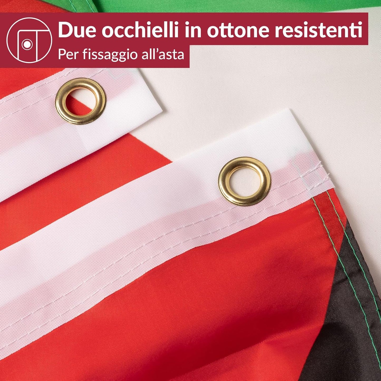 Aricona Bandiera Palestina 90x150cm – palestinese – resistente alle intemperie - occhielli in ottone - 100% poliestere - cuciture doppie robuste e colori vivaci – ideale per gli amanti delle bandiere