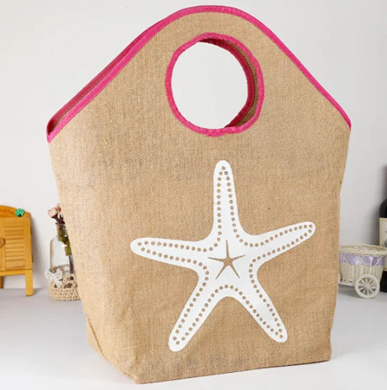 Borsa Tote in Juta Grande Capacità - Design Speciale per Spiaggia