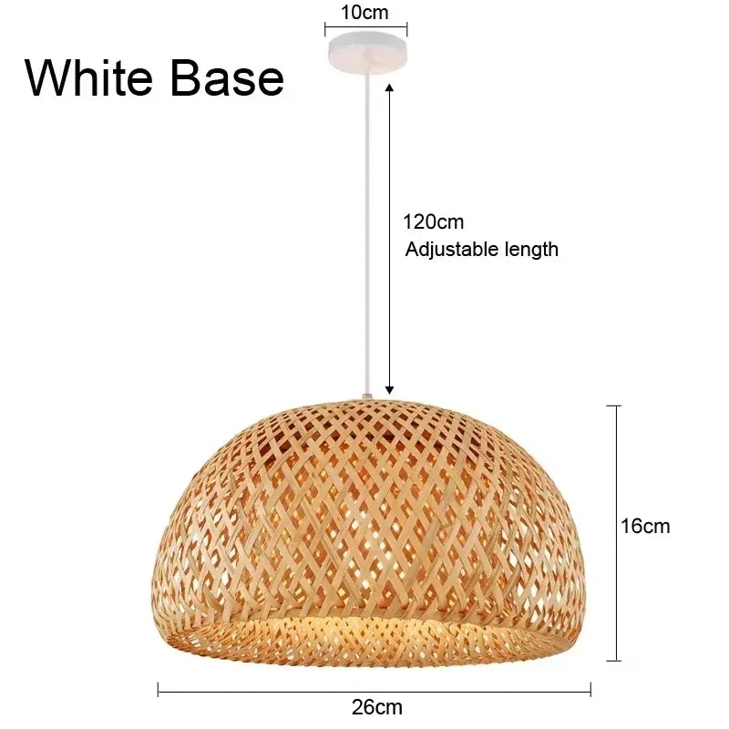 Lampada a Sospensione in Bambù Rattan - Lustre Intrecciato a Mano | JuteBuy