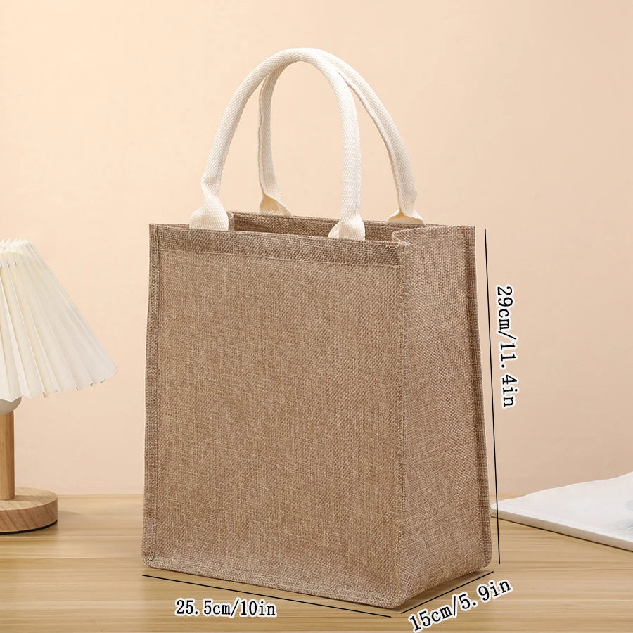 Linen bag Hand-painted cotton sacks Jute portable imitation sacks Linen bags Shopping bags Laminated bags