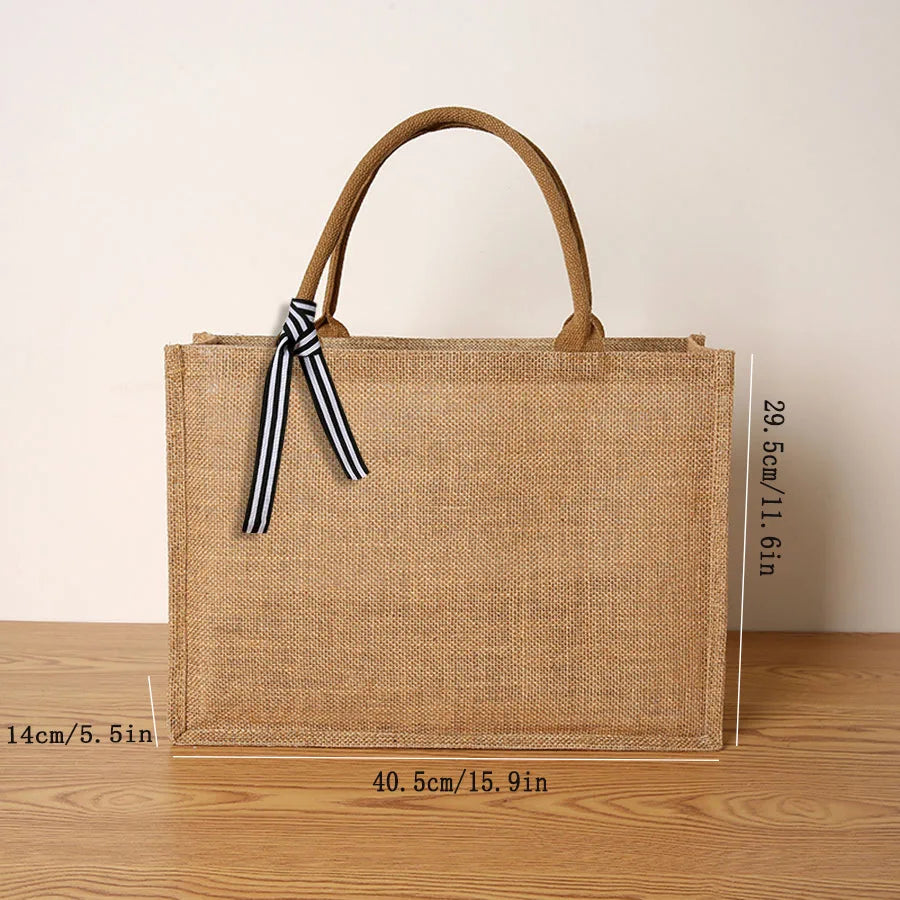 Borsa Tote Juta Grande Capacità - Shopping Bag Viaggio Donna Uomo | JuteBuy