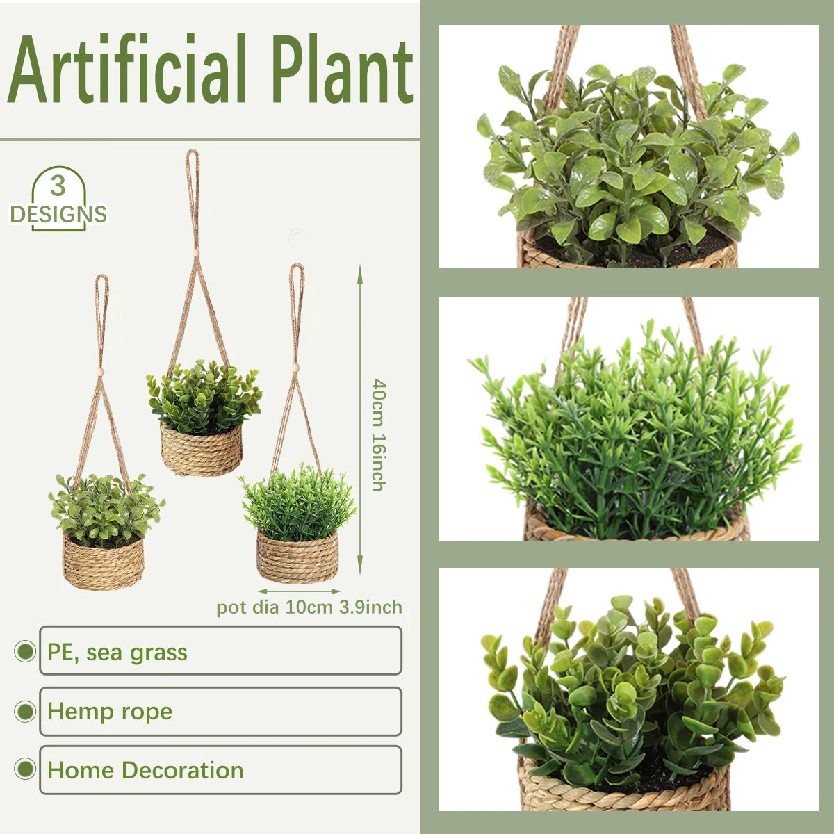 Piante Artificiali Eucalipto e Rosmarino in Vaso - Decorazione Casa 40cm Effetto Realistico