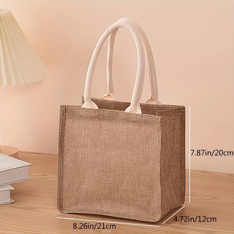 Linen bag Hand-painted cotton sacks Jute portable imitation sacks Linen bags Shopping bags Laminated bags