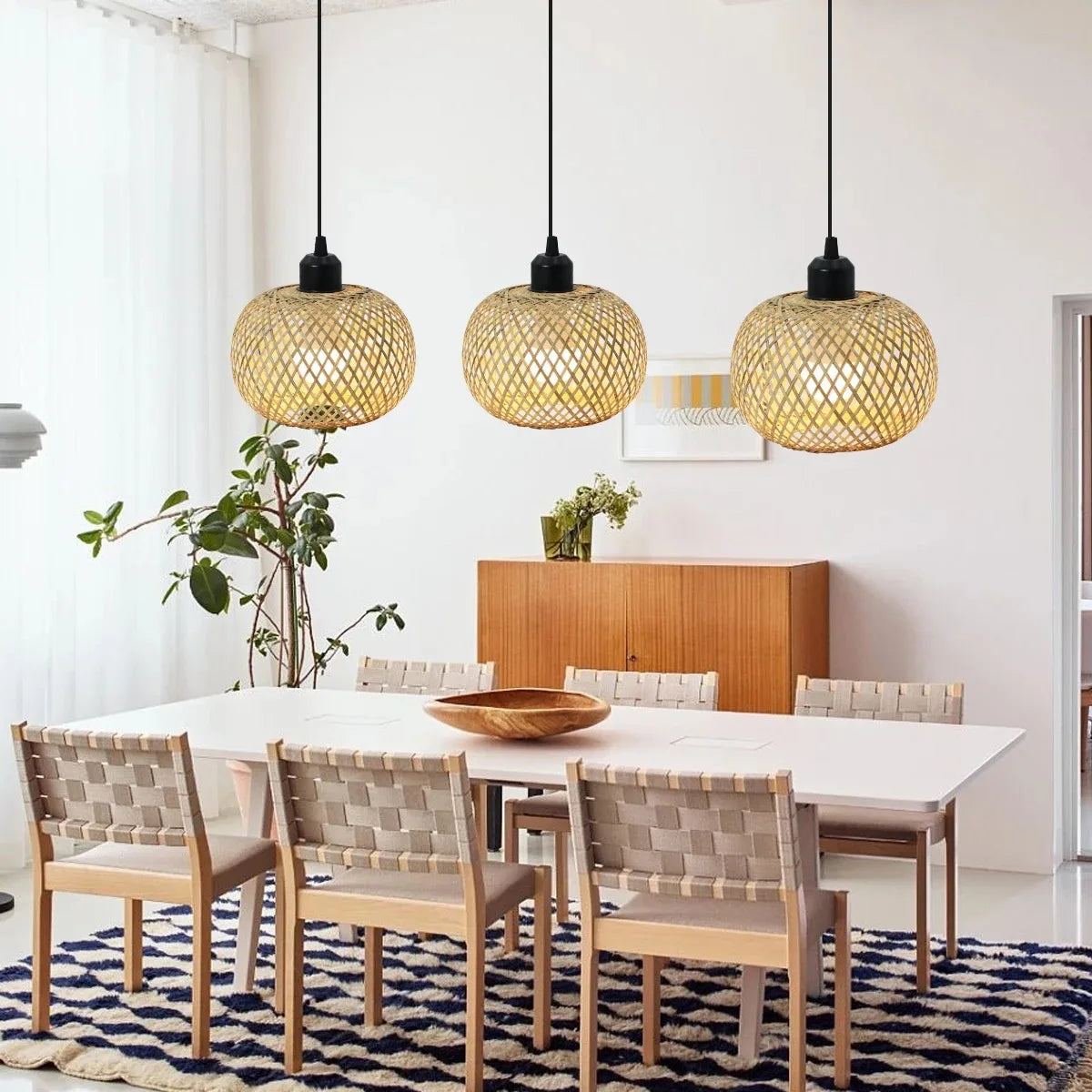 Lampada a Soffitto in Bambù Intrecciato LED Retro E27 - Illuminazione Decorativa" - ottimizzato con parole chiave strategiche