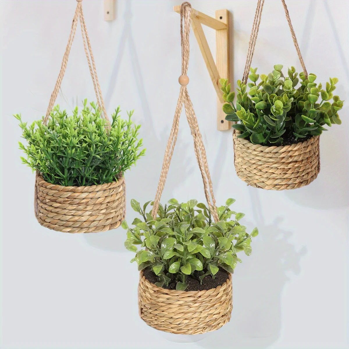 Piante Artificiali Eucalipto e Rosmarino in Vaso - Decorazione Casa 40cm Effetto Realistico