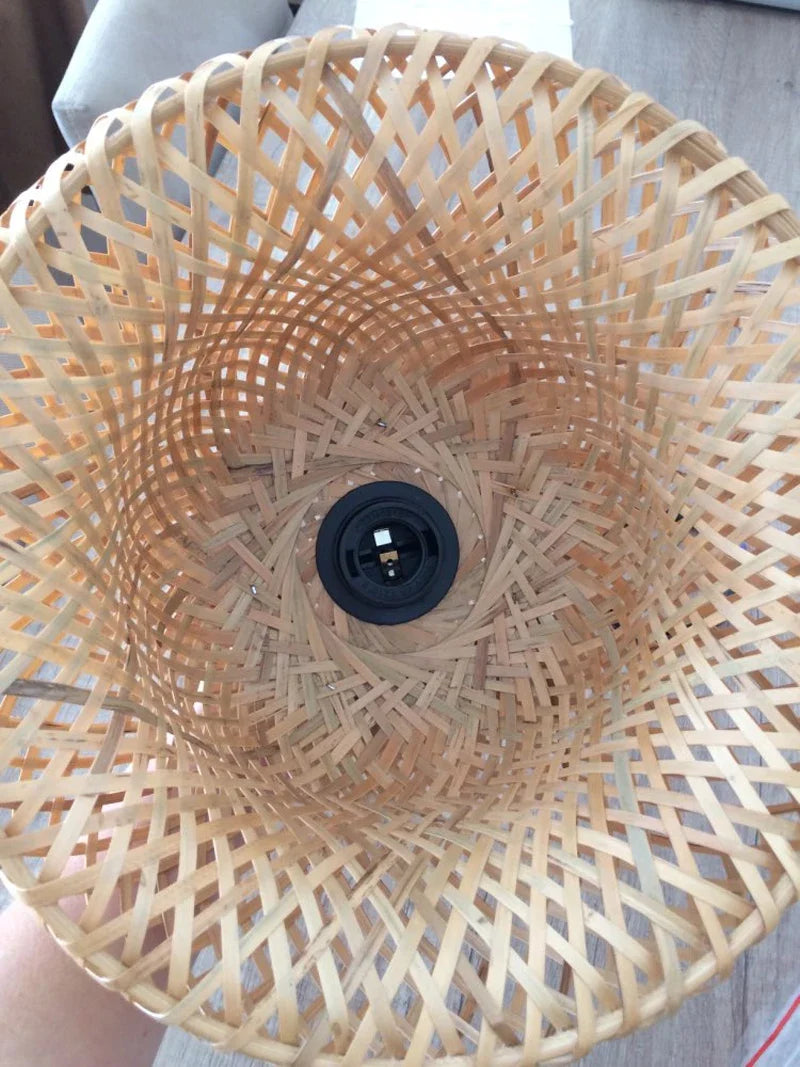 Lampada a Sospensione in Bambù Rattan - Lustre Intrecciato a Mano | JuteBuy
