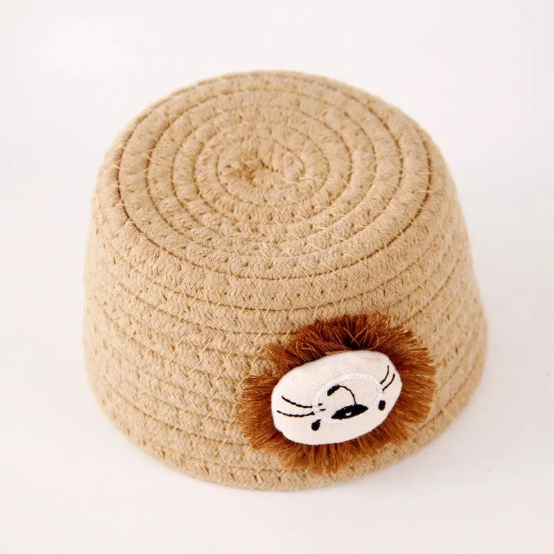 Cestino Portaoggetti in Corda di Cotone con Animali Cartoon - Organizer per Giocattoli Bambini 16x9cm