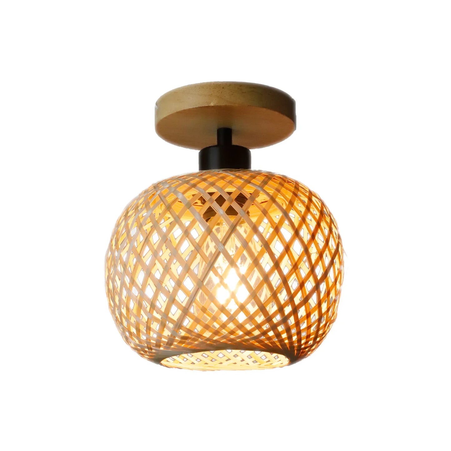Lampada a Soffitto in Bambù Intrecciato LED Retro E27 - Illuminazione Decorativa" - ottimizzato con parole chiave strategiche