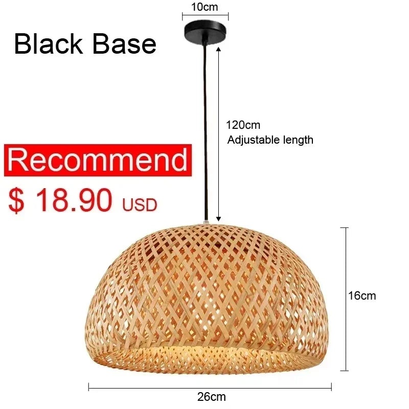 Lampada a Sospensione in Bambù Rattan - Lustre Intrecciato a Mano | JuteBuy