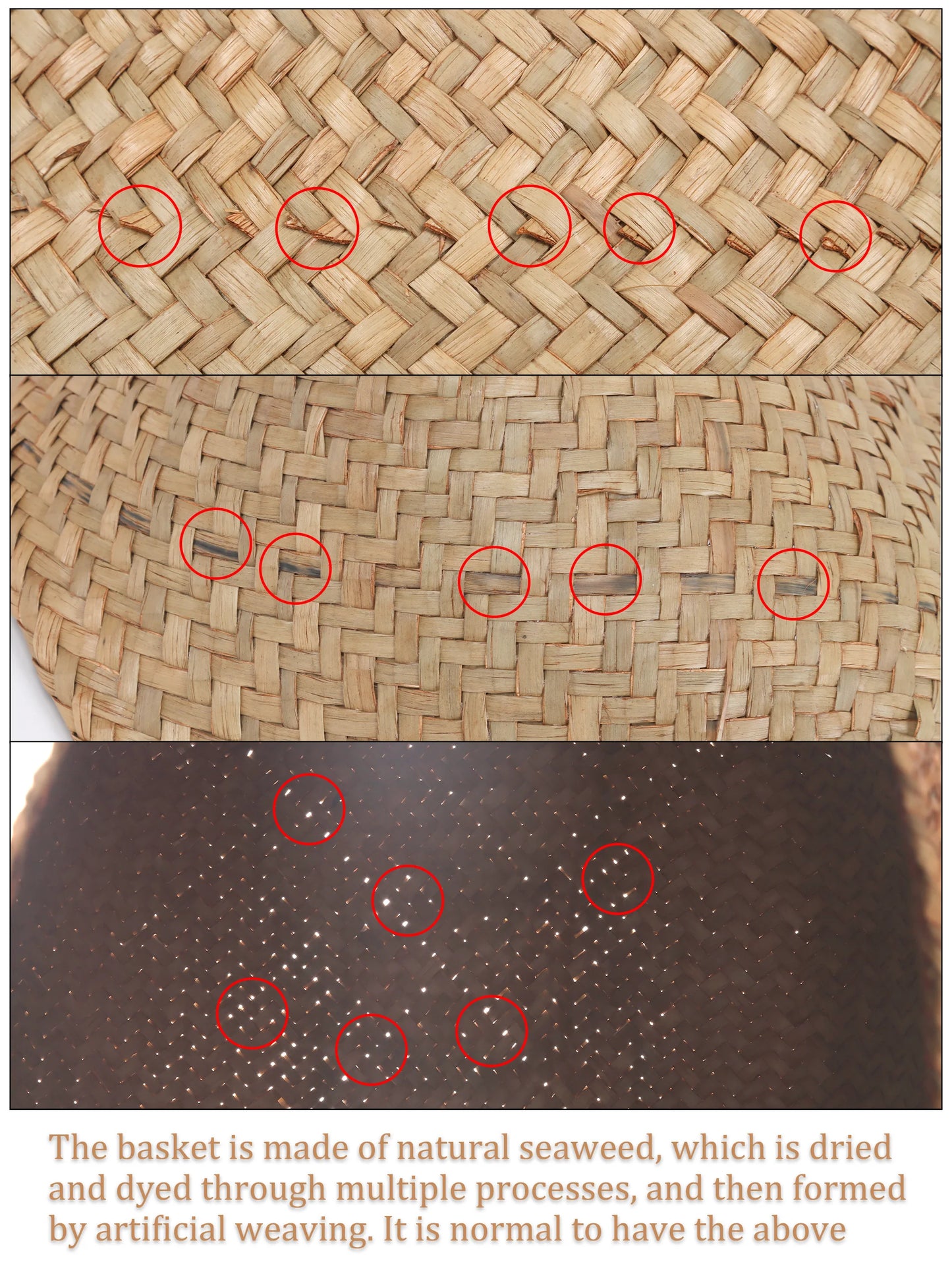 Cestino Vimini Boho Intrecciato a Mano con Manico - Portavaso Pieghevole Decorativo Stile Rattan