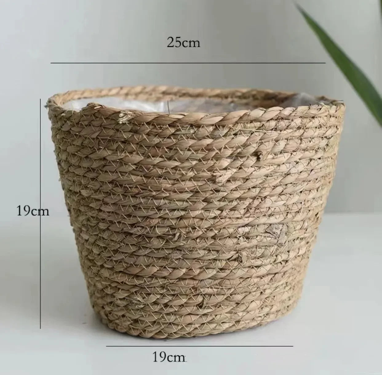 jutebuy Natural Wicker Planter Basket Flower Pot Rattan Straw Flower Basket For Home Garden Decoration 20/25/30CM