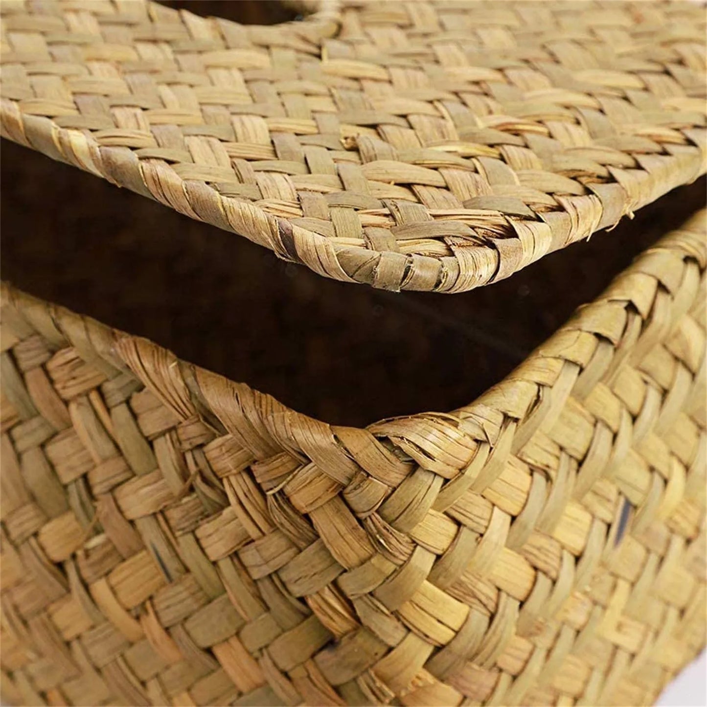 Portafazzoletti in Rattan Fatto a Mano - Scatola Porta Kleenex Decorativa per Casa Bagno Ufficio