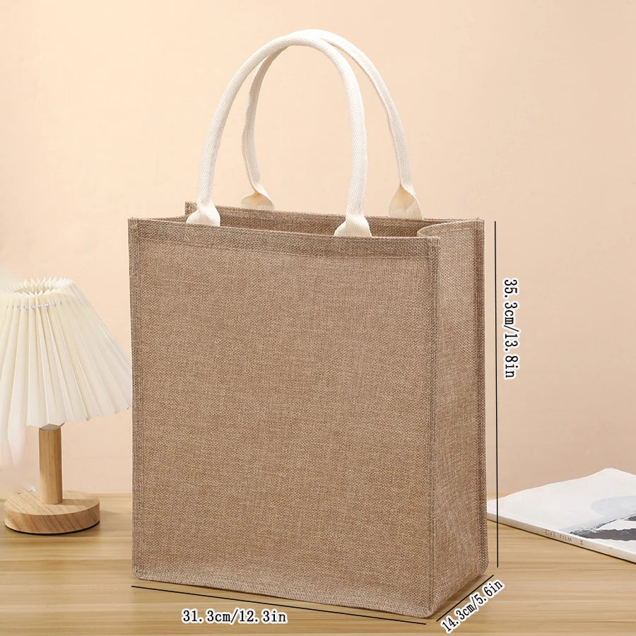 Linen bag Hand-painted cotton sacks Jute portable imitation sacks Linen bags Shopping bags Laminated bags