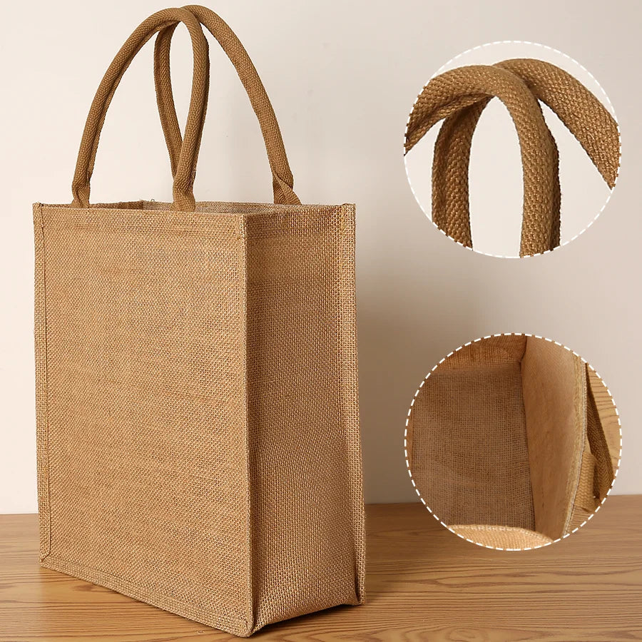 Borsa Tote Juta Grande Capacità - Shopping Bag Viaggio Donna Uomo | JuteBuy
