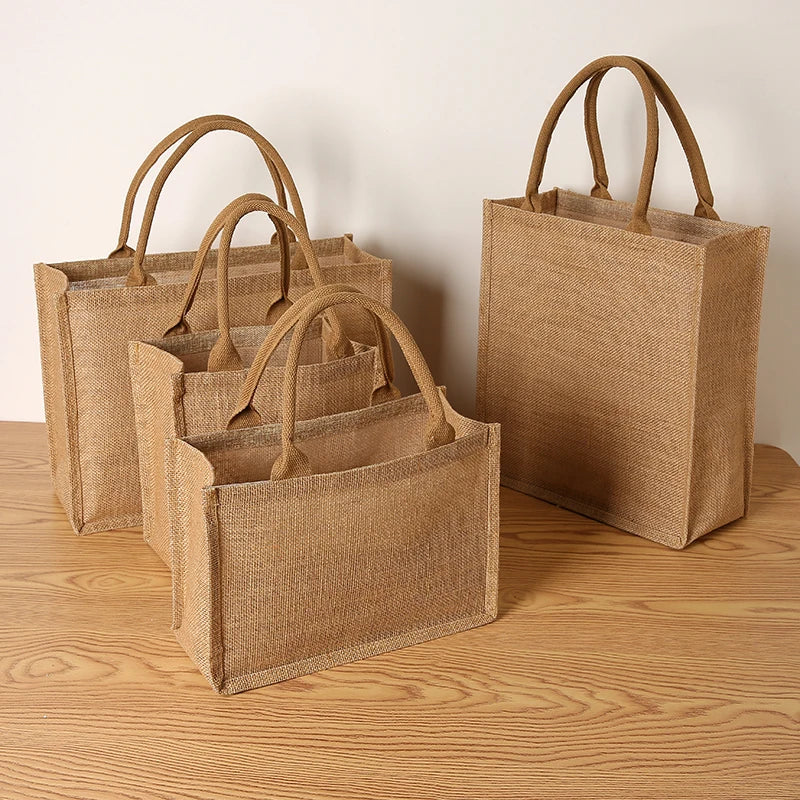 Borsa Tote Juta Grande Capacità - Shopping Bag Viaggio Donna Uomo | JuteBuy