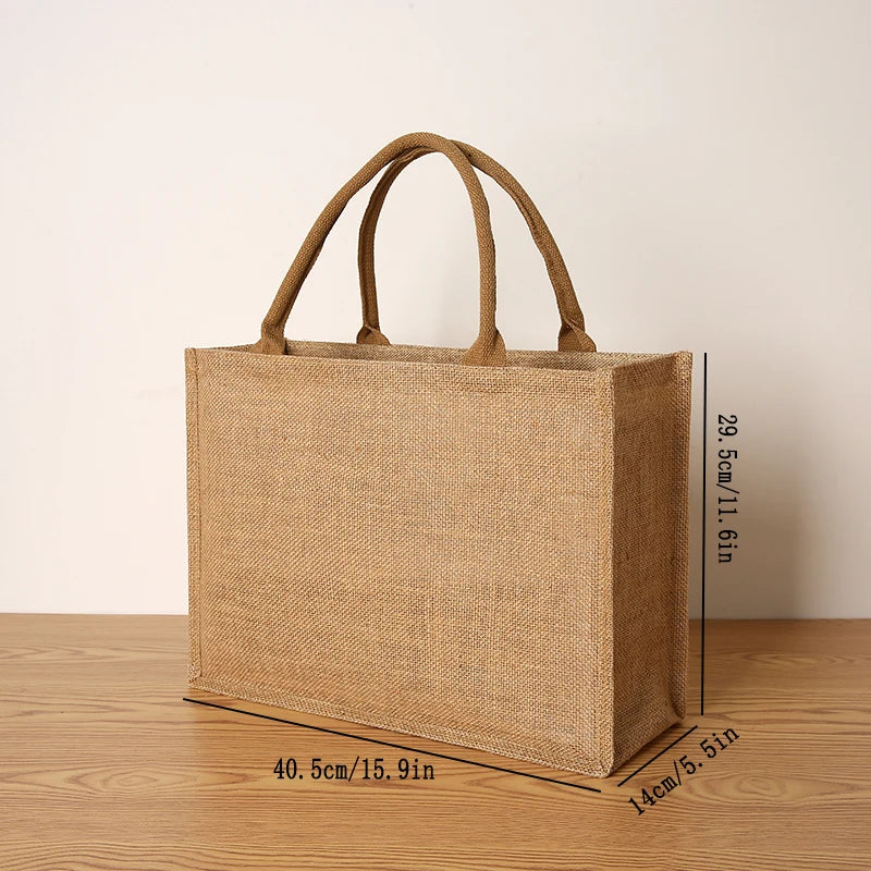 Borsa Tote Juta Grande Capacità - Shopping Bag Viaggio Donna Uomo | JuteBuy