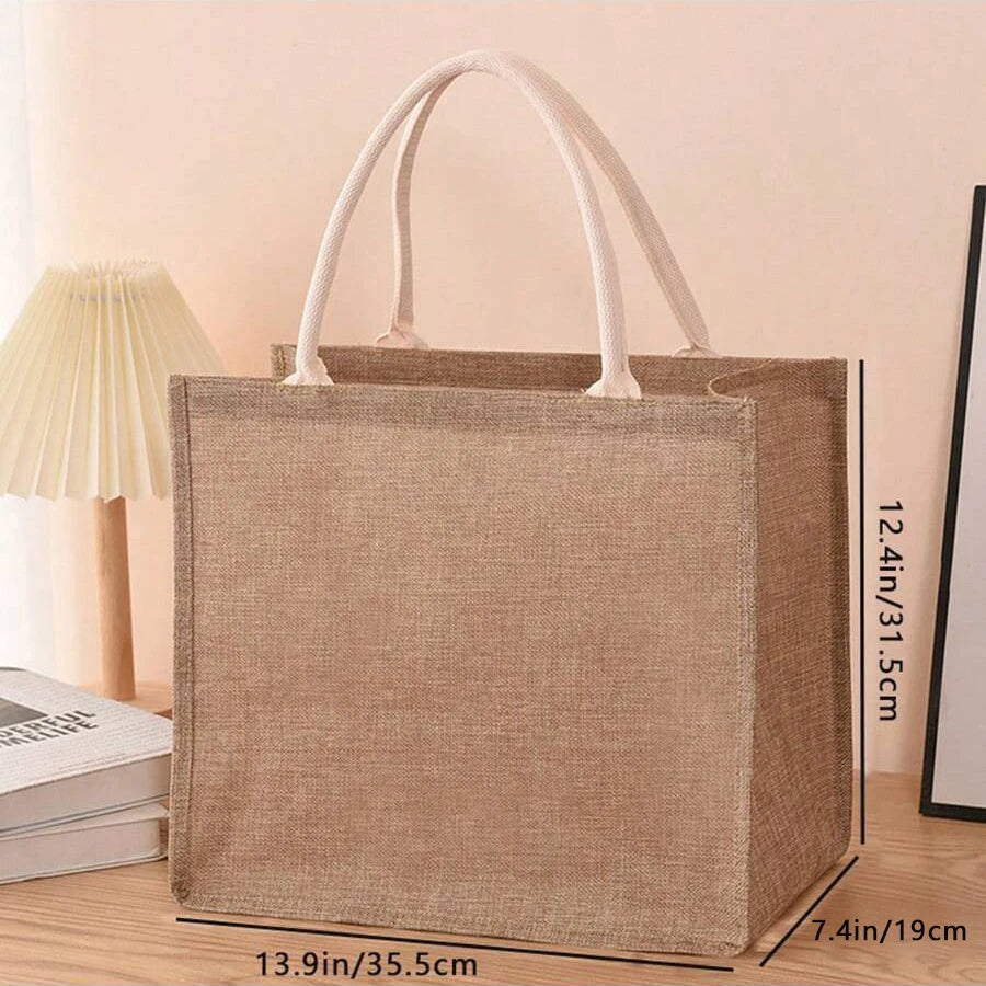 Linen bag Hand-painted cotton sacks Jute portable imitation sacks Linen bags Shopping bags Laminated bags