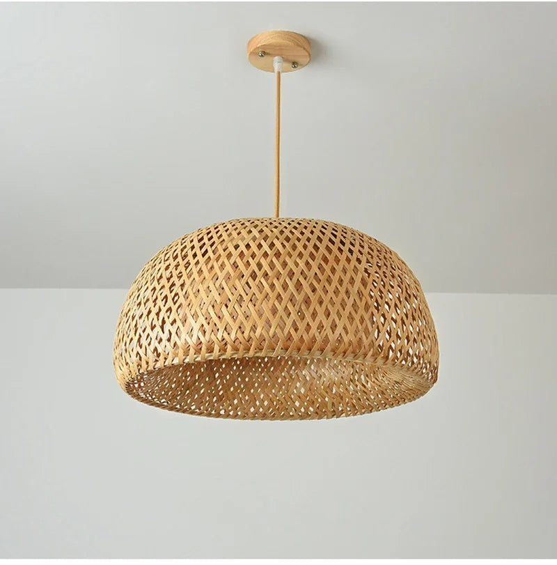Lampada a Sospensione in Bambù Rattan - Lustre Intrecciato a Mano | JuteBuy