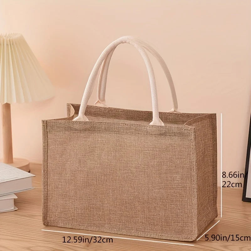 Linen bag Hand-painted cotton sacks Jute portable imitation sacks Linen bags Shopping bags Laminated bags