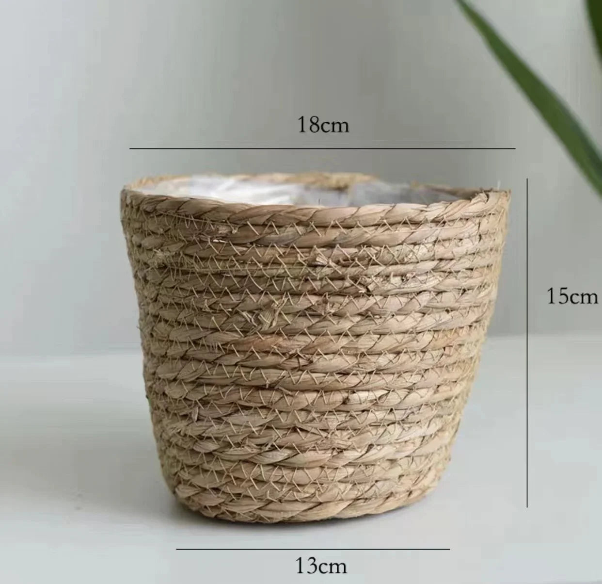 jutebuy Natural Wicker Planter Basket Flower Pot Rattan Straw Flower Basket For Home Garden Decoration 20/25/30CM