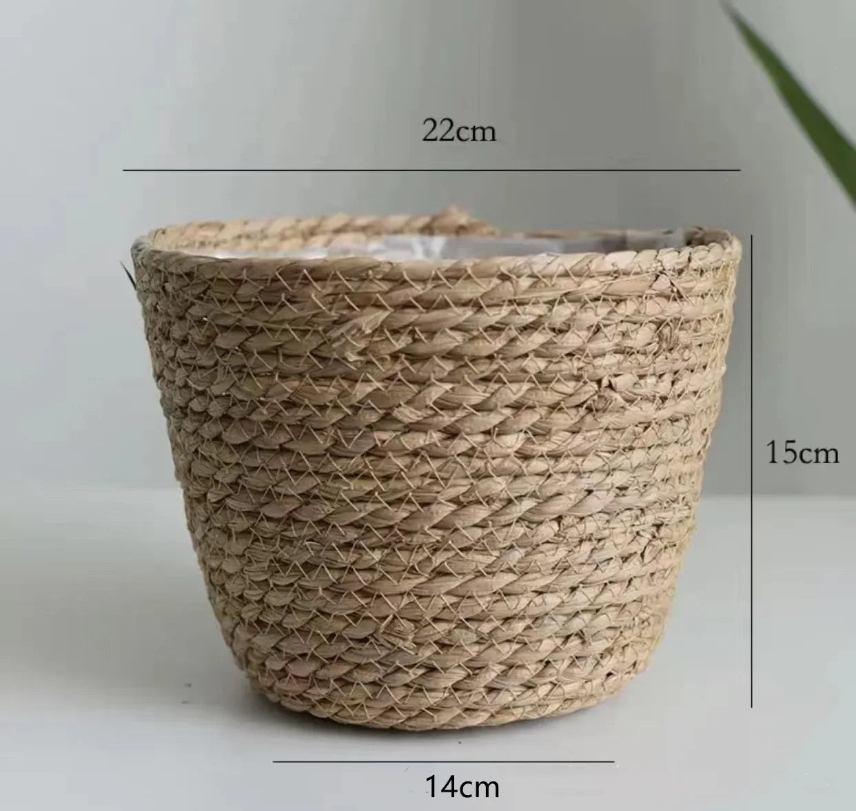 jutebuy Natural Wicker Planter Basket Flower Pot Rattan Straw Flower Basket For Home Garden Decoration 20/25/30CM