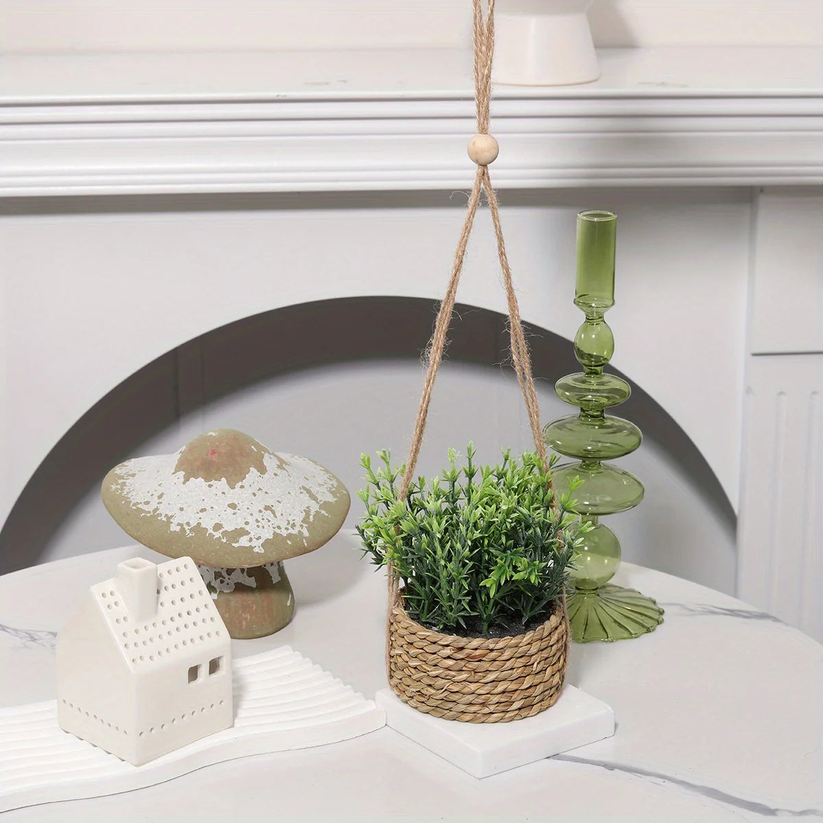 Piante Artificiali Eucalipto e Rosmarino in Vaso - Decorazione Casa 40cm Effetto Realistico