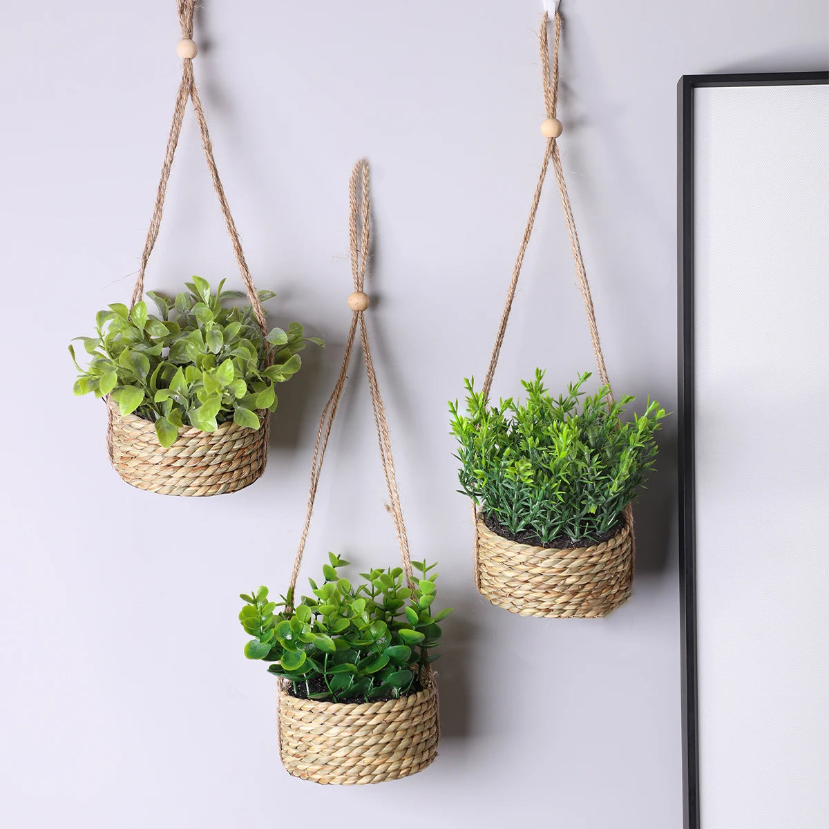 Piante Artificiali Eucalipto e Rosmarino in Vaso - Decorazione Casa 40cm Effetto Realistico