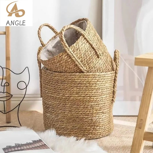 jutebuy Natural Wicker Planter Basket  Flower Pot Rattan Straw Flower Basket For  Home Garden Decoration 20/25/30CM