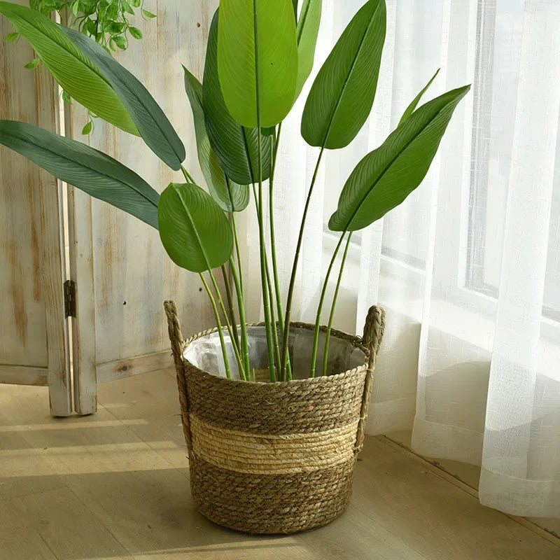 jutebuy Natural Wicker Planter Basket  Flower Pot Rattan Straw Flower Basket For  Home Garden Decoration 20/25/30CM