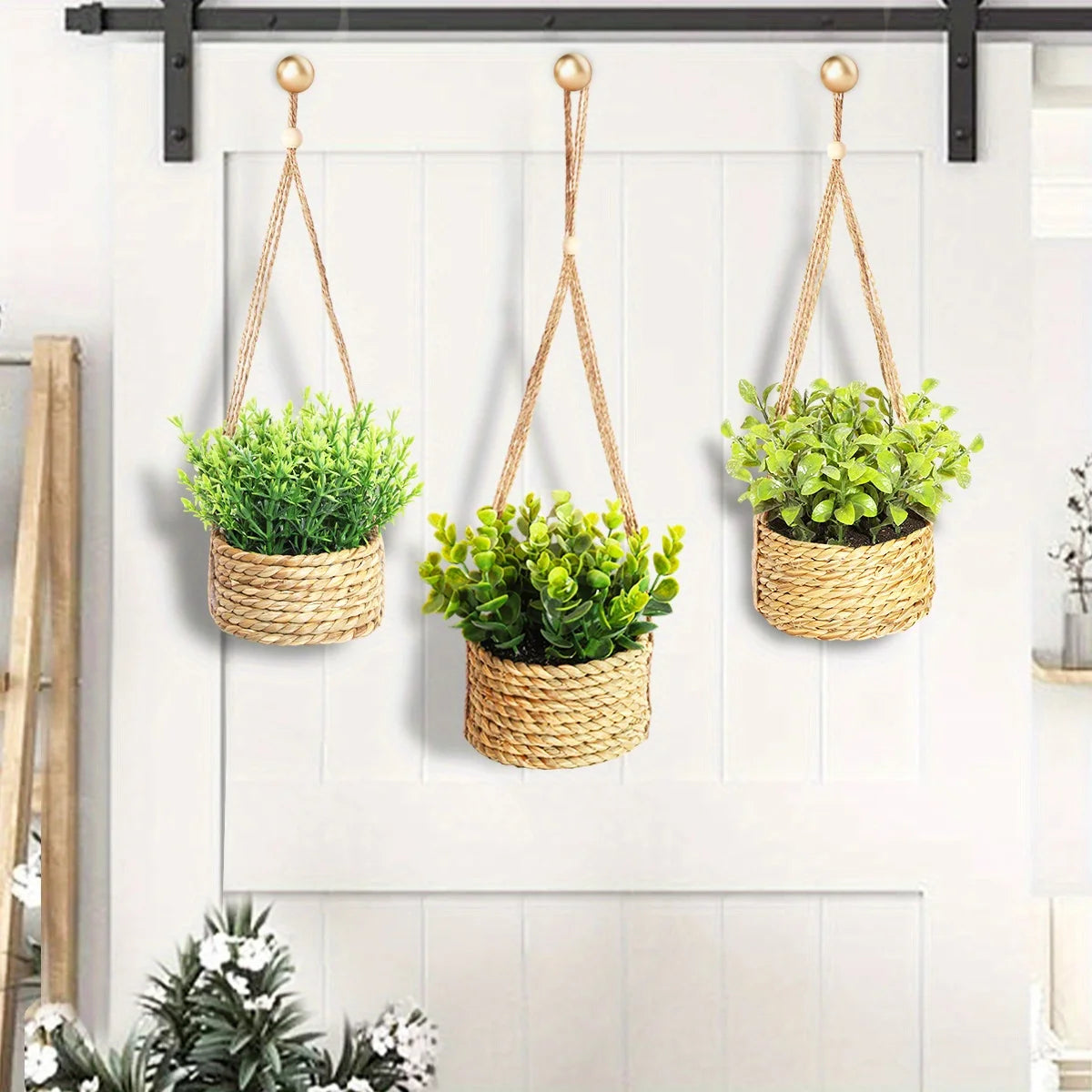 Piante Artificiali Eucalipto e Rosmarino in Vaso - Decorazione Casa 40cm Effetto Realistico