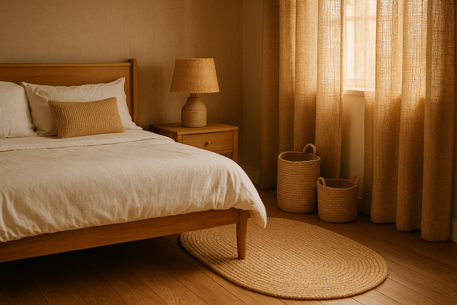 jute product in bedroom