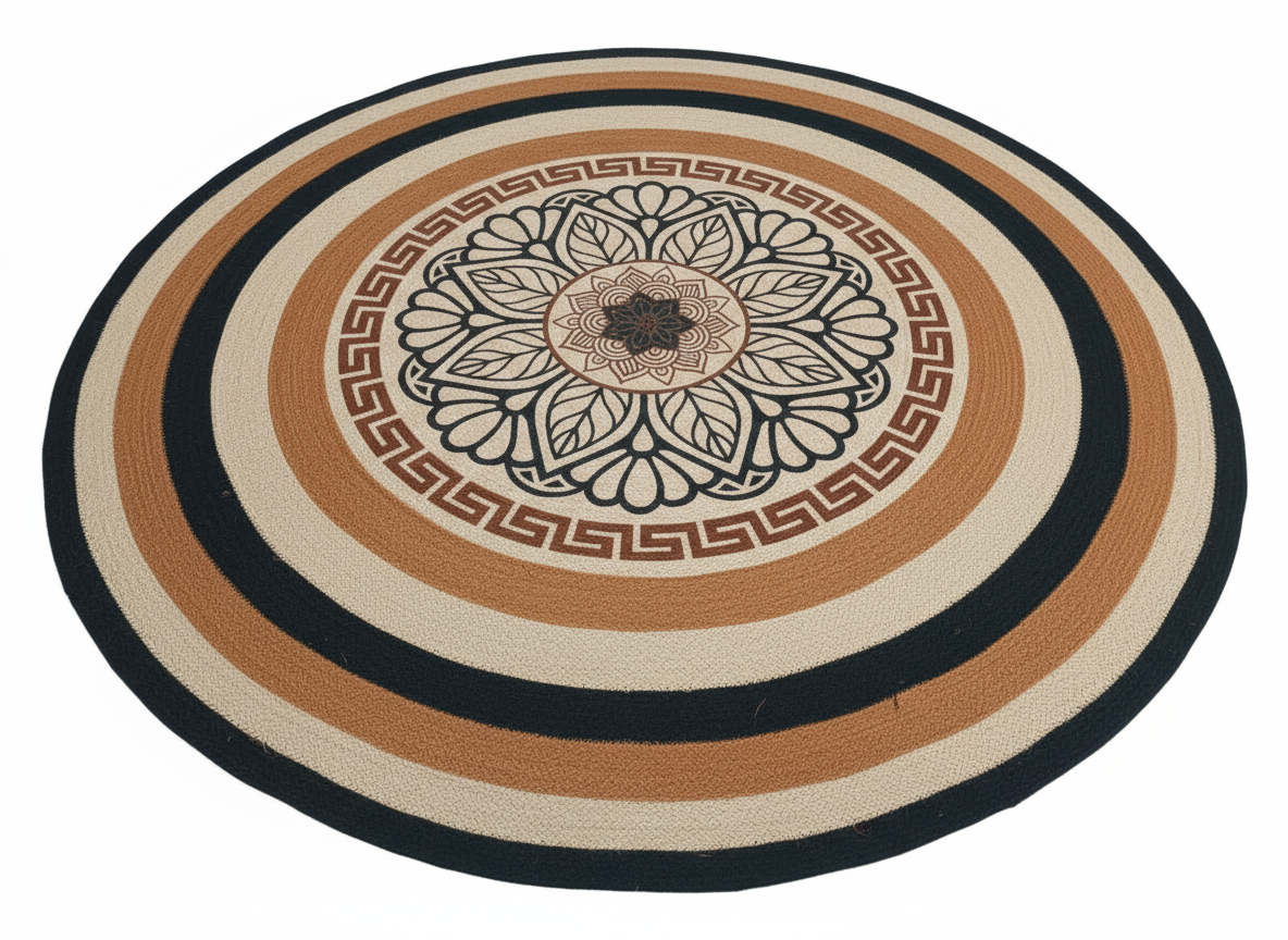 Tappeto in juta con sfondo bianco